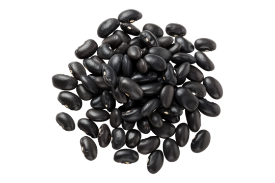 Black beans isolated on transparent background