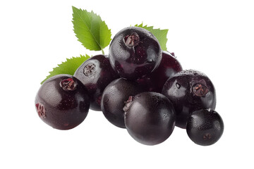 Fototapeta premium Ripe Chokeberry Fruit Isolated On Transparent Background