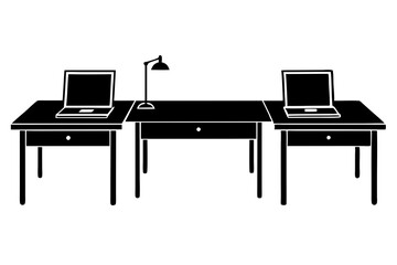 Stunning Vector of desks white background. 
