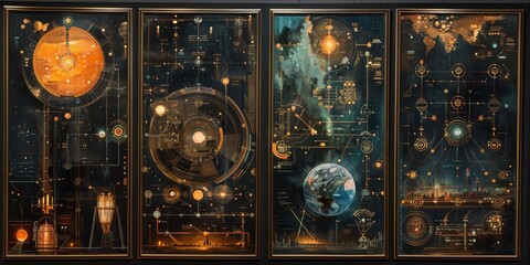 Four-Part Series Depicting the Evolution of General-Purpose Technology. Detailed High Resolution Images.