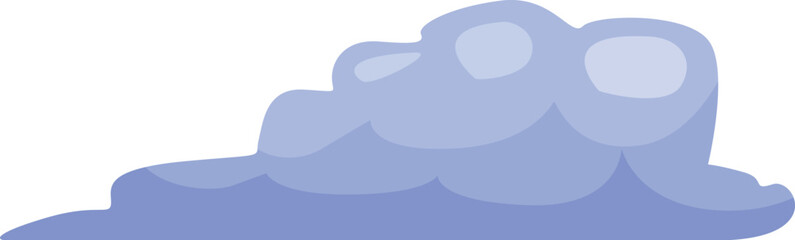 Simple cartoon cloud floating peacefully in a clear blue sky