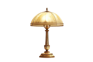 Vintage Table Lamp Isolated On Transparent Background