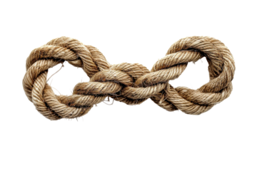Forming Rope Knot Isolated On Transparent Background