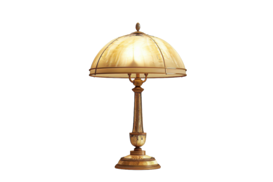 Vintage Table Lamp Isolated On Transparent Background