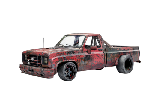 Dynamic Drift Truck Isolated On Transparent Background