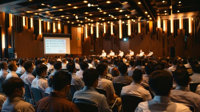 The Conferences,Training Education, Business, start up Concept.Group of smart Business Finance Corporate Development .Business Event training seminar and Congratulation Success of the Organization.