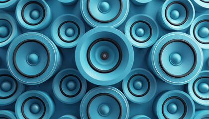 Abstract Blue Concentric Background Pattern