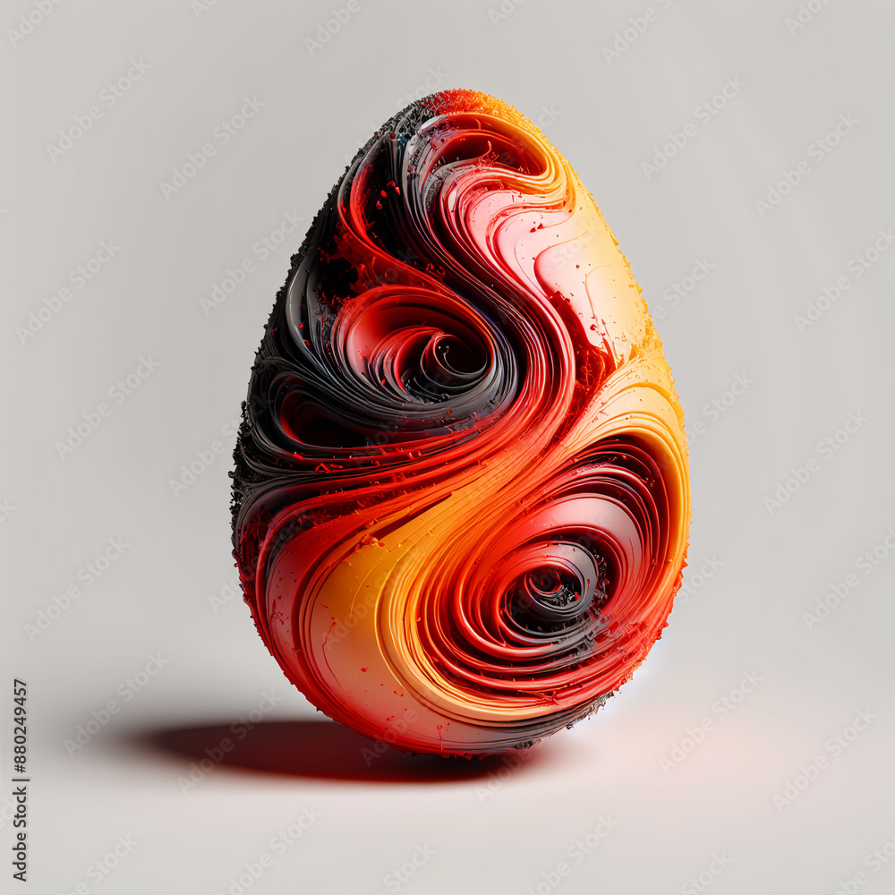 Poster 3d rendering of a colorful abstract egg