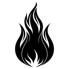 Black Flame icon silhouette vector art illustration
