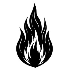 Black Flame icon silhouette vector art illustration
