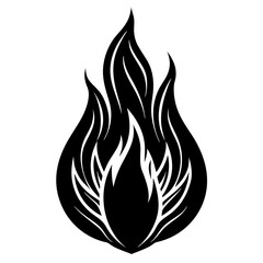Black Flame icon silhouette vector art illustration
