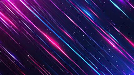 Obraz premium Dark mode template with neon lines, great for night-themed presentations.
