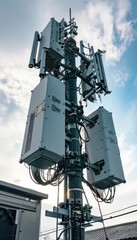 Detailed photo of a 5G tower installation in an ASEAN region, Digital economy, Telecommunications
