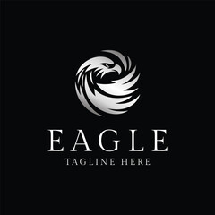 Eagle logo, Powerful eagle emblem on dark backdrop