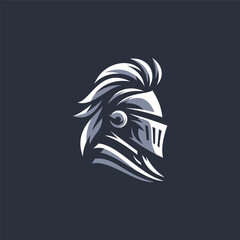 Knight helmet logo, A sleek and modern knight helmet logo design