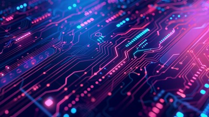 Graphic design background of tech scene or neon blue purple tone. Modern abstract background