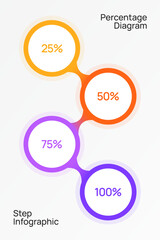 Vector Infographic label design template with number and 4 options percentage.