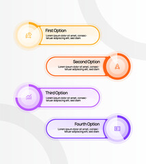 Vector Infographic label design template with icon and 4 options or steps.