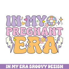 In my pregnant era groovy retro designs