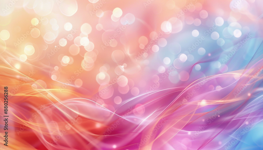 Poster artistic backdrop with vibrant waves in various colorful shades and intricate patterns