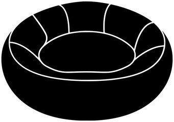 cat illustration dog silhouette bed logo animal icon kitten outline puppy comfortable sleep pillow vector illustration cute design sofa shape flat doggy house for vector graphic background