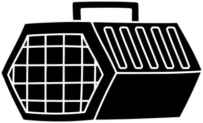 animal illustration pet silhouette carrier logo box icon cage outline cat carry trip kitten container bag care cute safety shape journey home crate for vector graphic background