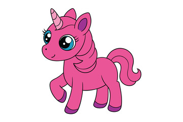 Cute Unicorn Vector Illustration: Cartoon, Clipart, and Line Art Design