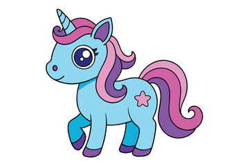 Cute Unicorn Vector Illustration: Cartoon, Clipart, and Line Art Design
