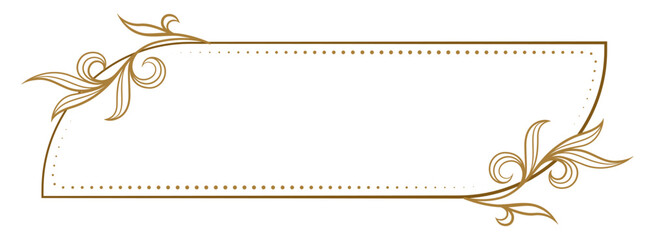 Vector horizontal rectangle dotted frame with floral decoration, perfect for monograms and cards for any occasion