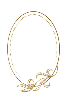 Beautiful vector vertical ornate oval frame with floral designs, perfect for invitations and cards for any occasion