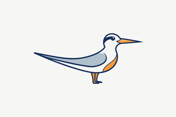 Elegant Tern bird goes icon vector art illustration