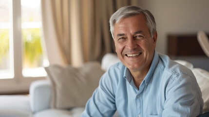 The smiling senior man