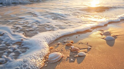 Photorealistic Summer Beach Sunset | Summer Background | Photorealistic