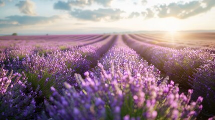 Fototapeta premium Photorealistic Summer Lavender Field | Summer Background | Photorealistic