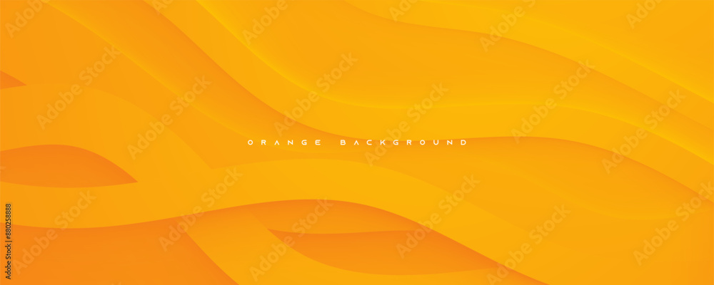 Poster Orange papercut abstract background dynamic design vector