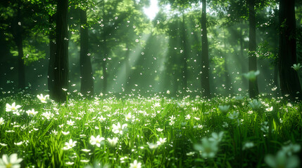 Fototapeta premium street and river in the forest on summer