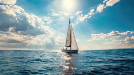 Obraz premium Photorealistic Summer Sailboat Adventure | Summer Background | Photorealistic