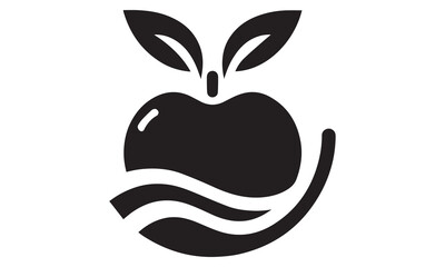 Apple icon, Apple vector illustration. Flat Apple design style