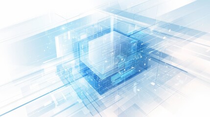 Fototapeta premium image of a squared design with blue lines and a white background