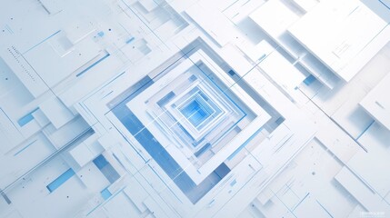 image of a squared design with blue lines and a white background