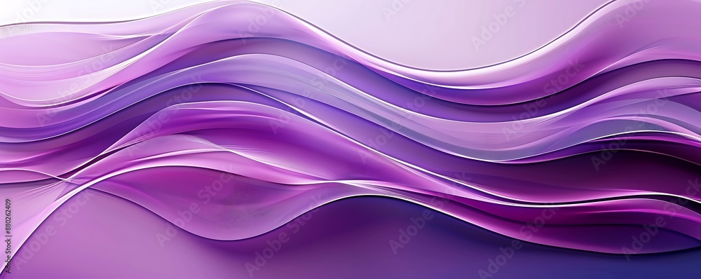 Poster abstract purple curve wave with line textured background, generative ai