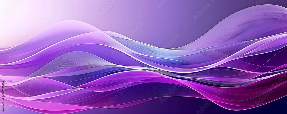 Poster abstract purple curve wave with line textured background, generative ai