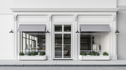 A Minimalist Retail Storefront with a White Facade