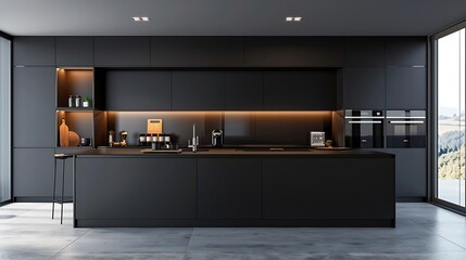 modern kitchen interior with kitchen