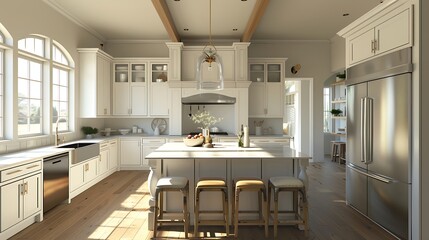 Fototapeta premium modern kitchen interior with kitchen