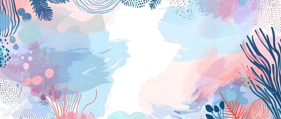 Pastel Hued Doodle Border Design for World Cancer Day Content with Blank Space