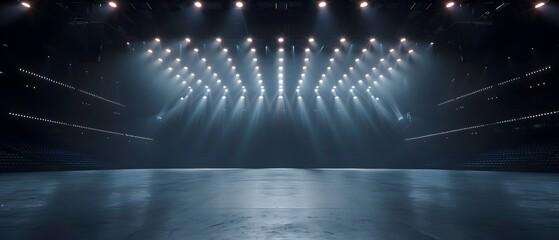 Illuminated Stage with Spotlights for a Vibrant Live Performance