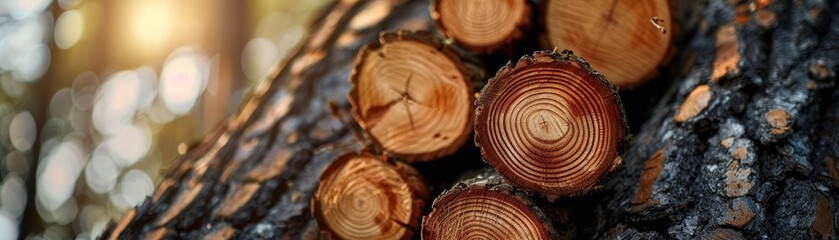 Obraz premium Community economy benefits from tree pruning timber valuation and wood export, Tree pruning, Economic benefits