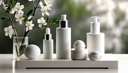 スキンケア用品のモックアップ用画像