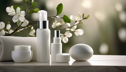 スキンケア用品のモックアップ用画像